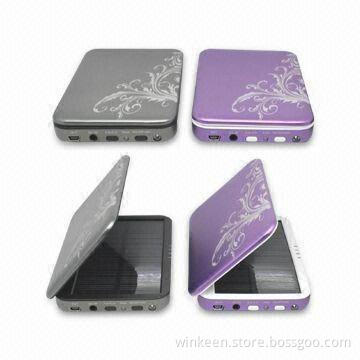 Foldable High Capacity Solar Chargers with 4,200mAh Battery Power, 5.5V Solar-cell Panel